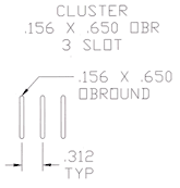 Cluster .156 X .650 Obl 3 Hole 1292-488