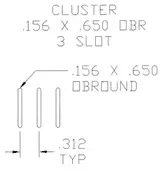 Cluster .156 X .650 Obl 3 Hole 1292-488