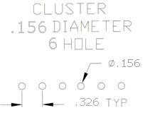 Cluster .156 Dia 6 Hole 326SP