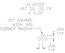 Cluster .157 X .157 3 Sq 06978006